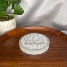 Load image into Gallery viewer, Selenite (Satin Spar) Small Engraved Plate - Tree of Life
