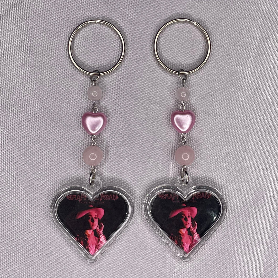 Chappell Roan Heart Keyrings (Pink Pony Club)