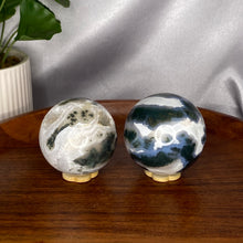 Load image into Gallery viewer, Moss Agate Spheres (High Quality)
