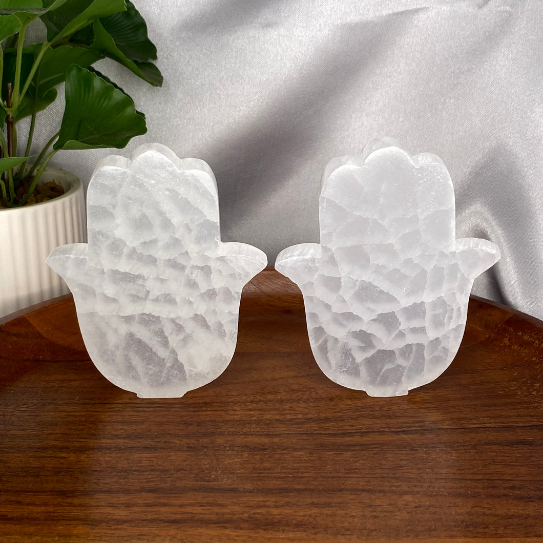 Selenite (Satin Spar) Hamsa