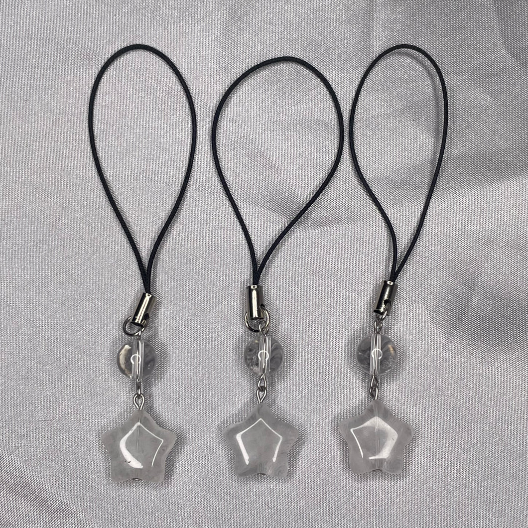 Clear Quartz Star Phone Charms