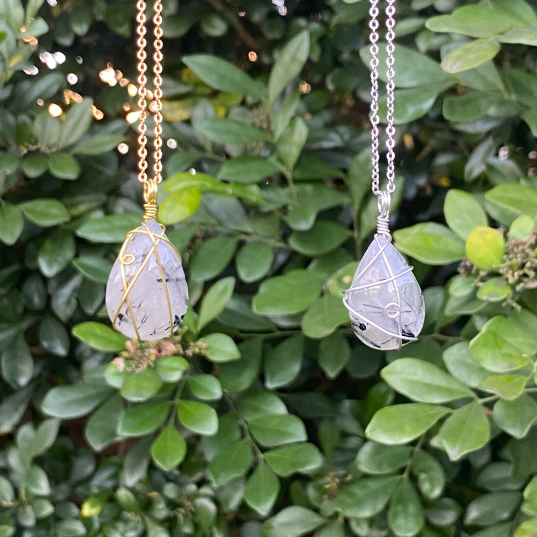 Tourmaline in Quartz Necklaces