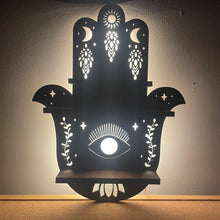 Load image into Gallery viewer, Hamsa Wooden LED Display Shelf
